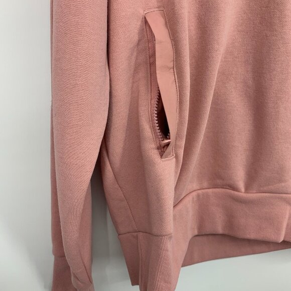 Old Navy Hoodie Pink Quarter Zip Hybrid Pocket Pullover Sweater - Picture 6 of 10